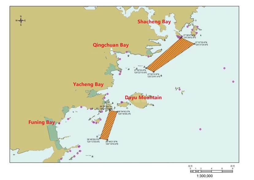 沙埕湾口、福宁湾口